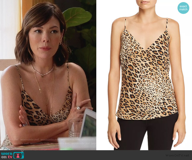 Leopard Print Silk Camisole by Frame worn by Camille (Lindsay Price) on Splitting Up Together