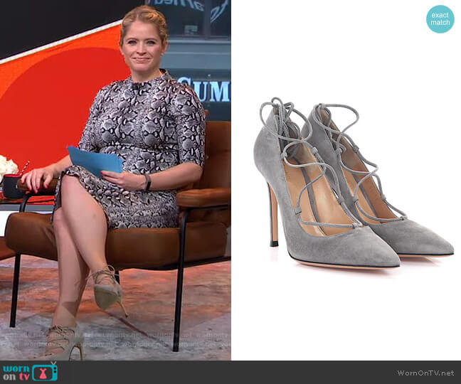 Femi Pumps by Gianvito Rossi worn by Sara Haines  on Good Morning America