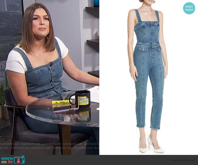 Hill Skinny Overalls by GRLFRND worn by Carissa Loethen Culiner on E! News