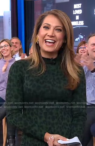 Ginger’s green leopard print dress on Good Morning America