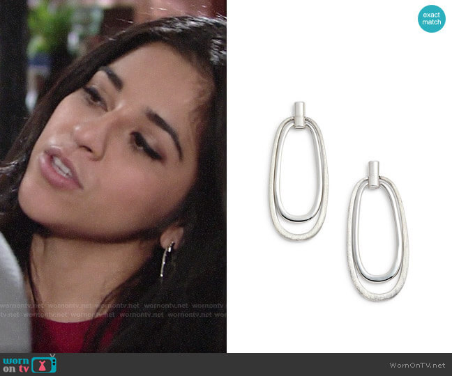 Halogen Oval Drop Earrings worn by Mia Rosales (Noemi Gonzalez) on The Young & the Restless