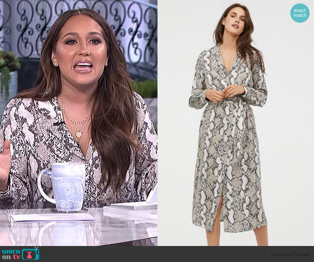 V-neck Dress by H&M worn by Adrienne Houghton on The Real