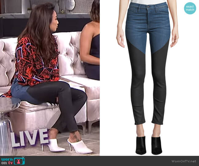 Wornontv Jeannies Black The Art Of Kissing Top And Two Tone Jeans On 2897