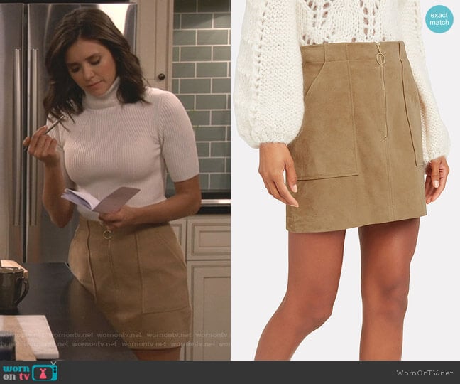 Magda Suede Mini Skirt by Intermix worn by Clem (Nina Dobrev) on Fam