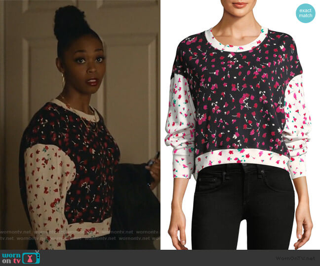WornOnTV: Anissa’s floral two tone sweatshirt on Black Lightning ...