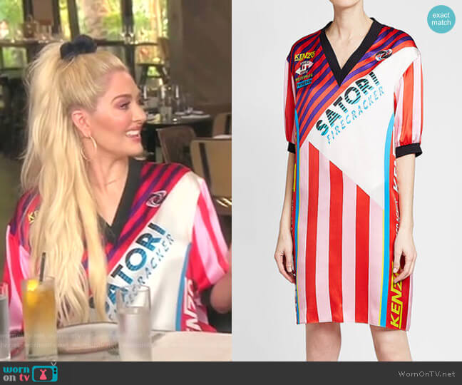 Printed Silk Dress by Kenzo worn by Erika Jayne on The Real Housewives of Beverly Hills