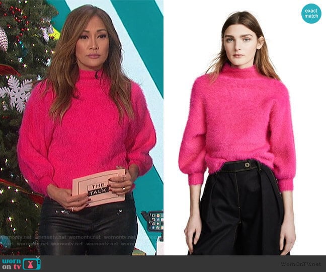 Fuzzy Alder Sweater by Line & Dot worn by Carrie Inaba on The Talk