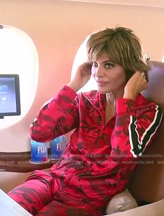 Lisa’s red camo track jacket and pants on The Real Housewives of Beverly Hills