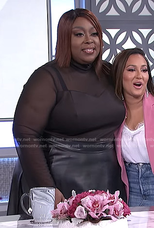 Loni’s black mesh and leather dress on The Real