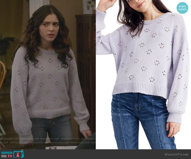 Floral Pointelle Pullover Sweater by Madewell worn by Olive Stone (Luna Blaise) on Manifest