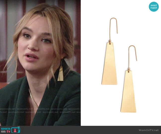 Madewell Petaldrop Earrings worn by Summer Newman (Hunter King) on The Young and the Restless