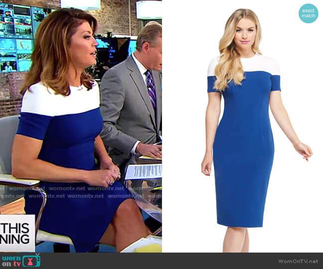 Carly Midi Dress by Maggy London worn by Norah O'Donnell on CBS Mornings