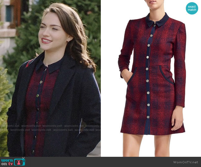 Maje Renitia Tweed Shirtdress  worn by Cara Bloom (Violett Beane) on God Friended Me