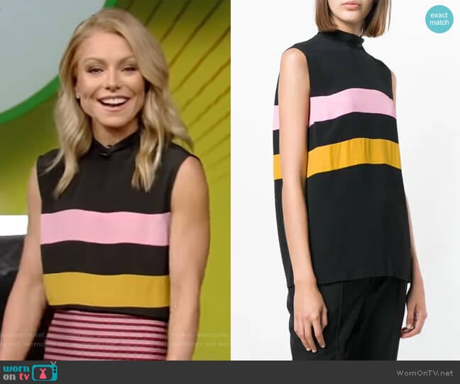 Colour-Block Sleeveless Top by Marni worn by Kelly Ripa on Live with Kelly and Mark