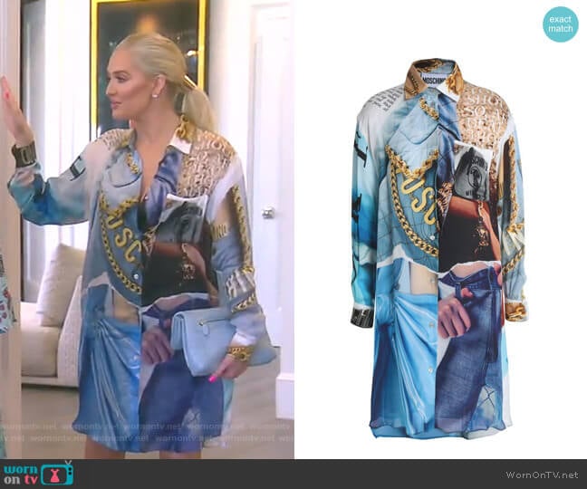 Erika Jayne Girardi's Blue Printed Shirt Dress