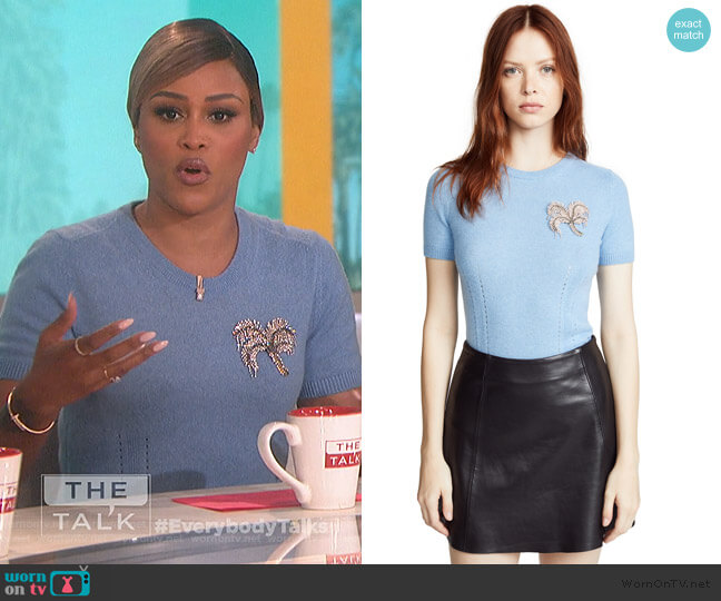 Embellished Short-Sleeve Sweater by No. 21 worn by Eve  on The Talk