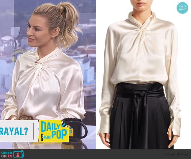 Twisted Silk Blouse by 3.1 Phillip Lim worn by Morgan Stewart on E! News