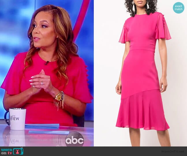 WornOnTV: Sunny’s pink button sleeve dress on The View | Sunny Hostin ...