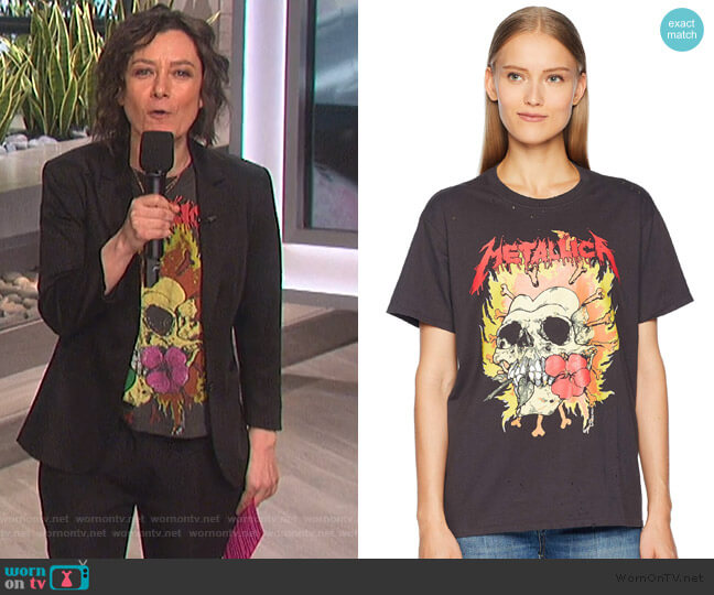 Rose Teeth Vintage T-Shirt by  R13 worn by Sara Gilbert on The Talk