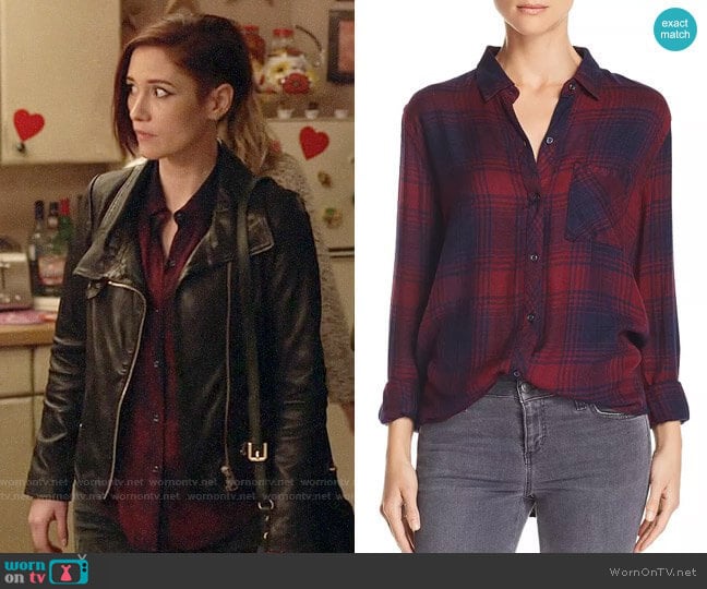 Rails Hunter Shirt in Currant Navy worn by Alex Danvers (Chyler Leigh) on Supergirl