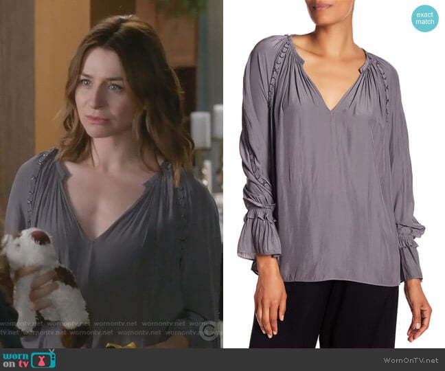 Sheila Top by Ramy Brook worn by Amelia Shepherd (Caterina Scorsone) on Greys Anatomy