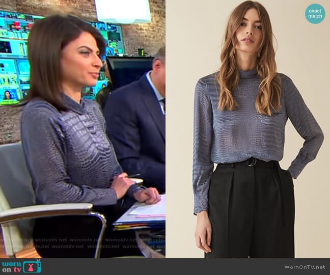 Della Blouse by Reiss worn by Bianna Golodryga on CBS Mornings