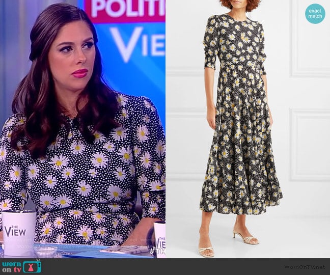 Kristen tiered floral-print cotton and silk-blend dress by Rixo worn by Abby Huntsman on The View