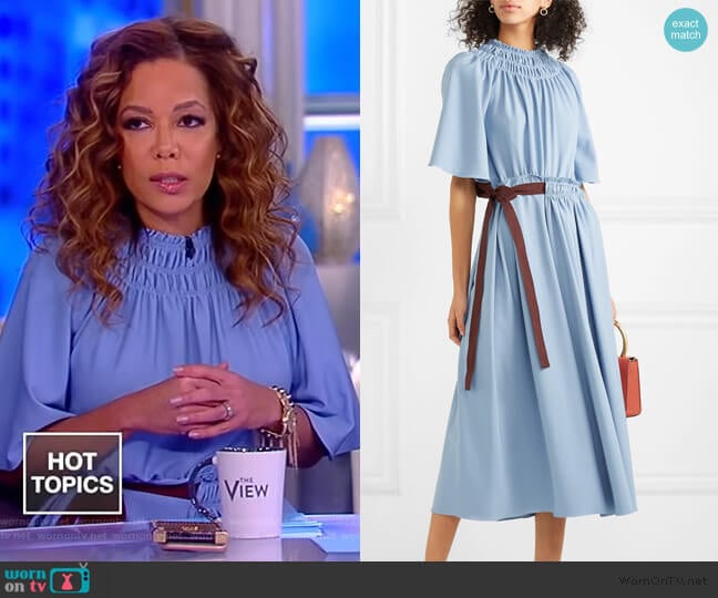 WornOnTV: Sunny’s blue smocked neck dress on The View | Sunny Hostin ...