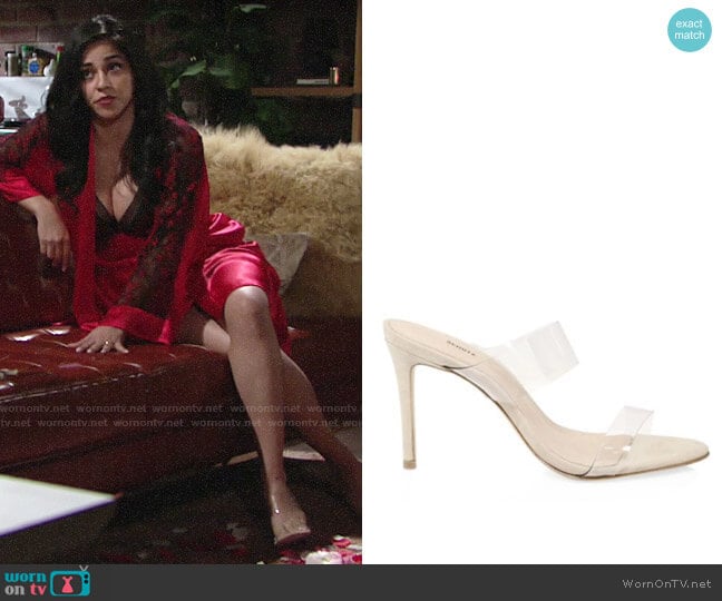 Schutz Ariella Sandal worn by Mia Rosales (Noemi Gonzalez) on The Young and the Restless