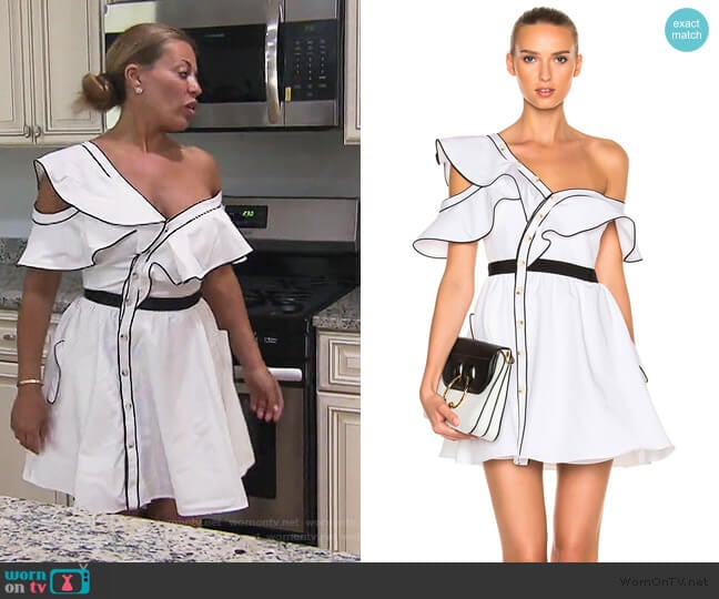 Cotton Poplin Frill Dress by Self Portrait worn by Dolores Catania on The Real Housewives of New Jersey