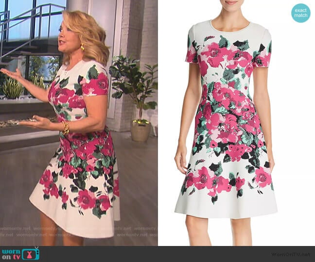 Vibrant Floral Jacquard Dress by St. John by Melody Thomas Scott on The Talk