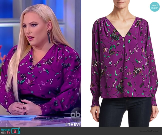 WornOnTV: Meghan’s purple floral v-neck top on The View | Meghan McCain ...