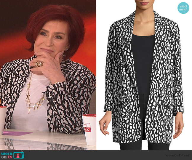 Animal Printed Blazer by The Kooples worn by Sharon Osbourne on The Talk