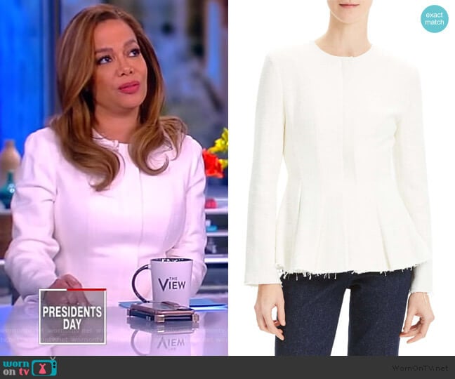 WornOnTV: Sunny’s white canvas peplum jacket on The View | Sunny Hostin ...