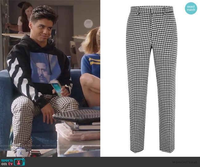 Roe Skinny Fit Trousers by Topman worn by Vivek Shah (Jordan Buhat) on Grown-ish