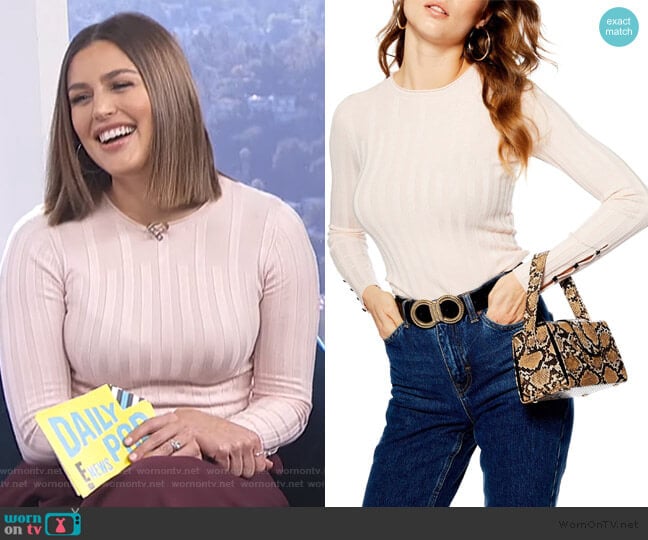 Ribbed Sweater by Topshop worn by Carissa Loethen Culiner on E! News