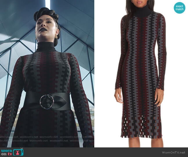 Turtleneck Merino Wool Midi Dress by Diane von Furstenberg  worn by Reeva Payge (Grace Byers) on The Gifted