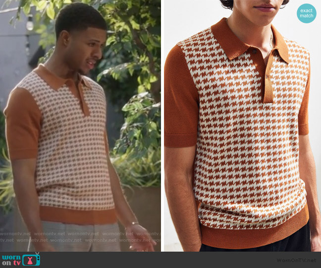 Sweater Polo Shirt by Urban Outfitters worn by Douglas Edwards (Diggy Simmons) on Grown-ish