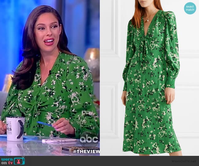 Amber floral-print silk-blend midi Dress by Veronica Beard worn by Abby Huntsman on The View