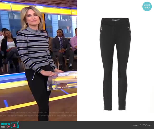 Ash Seamed Skinny Trousers by Veronica Beard worn by Amy Robach on Good Morning America