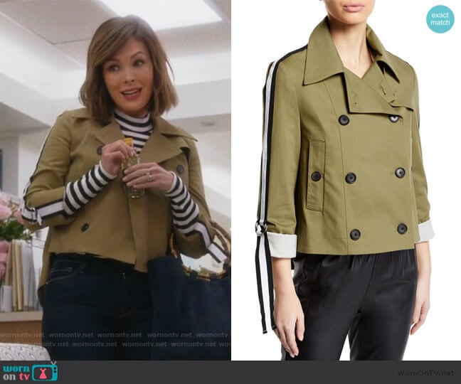 Mert Cropped Jacket with Belted Sleeves by Veronica Beard worn by Camille (Lindsay Price) on Splitting Up Together