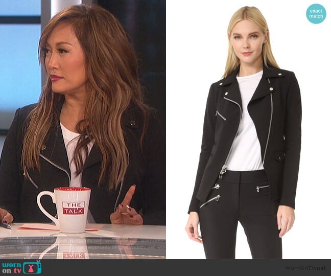 Scuba Hadley Jacket by Veronica Beard worn by Carrie Inaba on The Talk