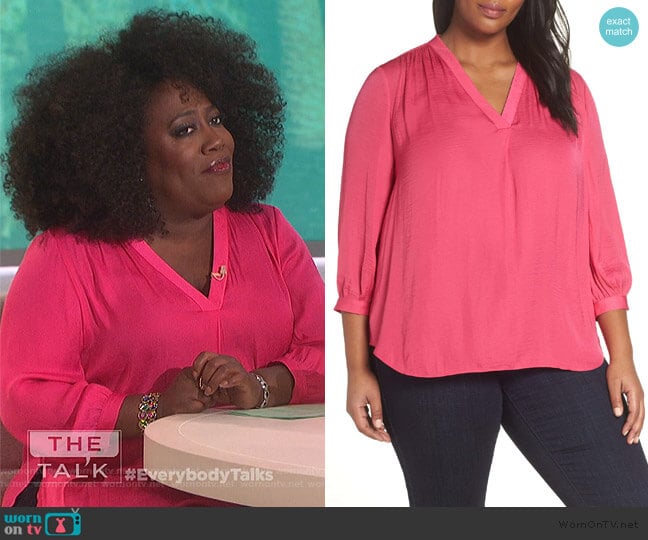 Rumple Fabric Blouse by Vince Camuto worn by Sheryl Underwood on The Talk