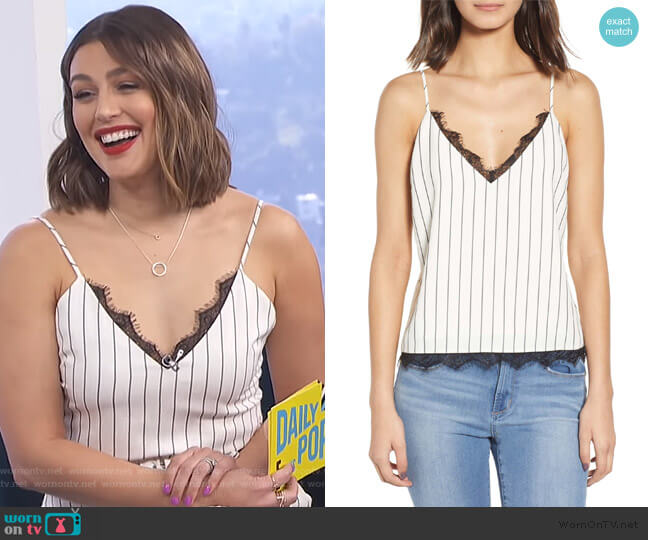 Lennie Lace Trim Camisole by Wayf worn by Carissa Loethen Culiner on E! News