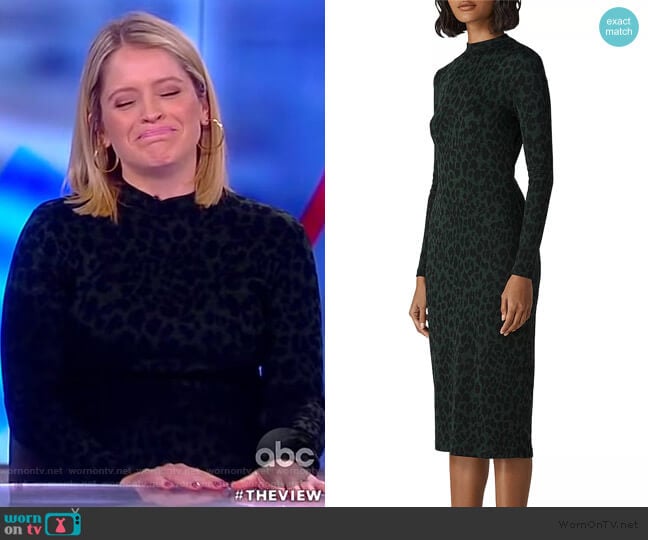 Leopard-Print Jersey Dress by Whistles worn by Sara Haines on The View