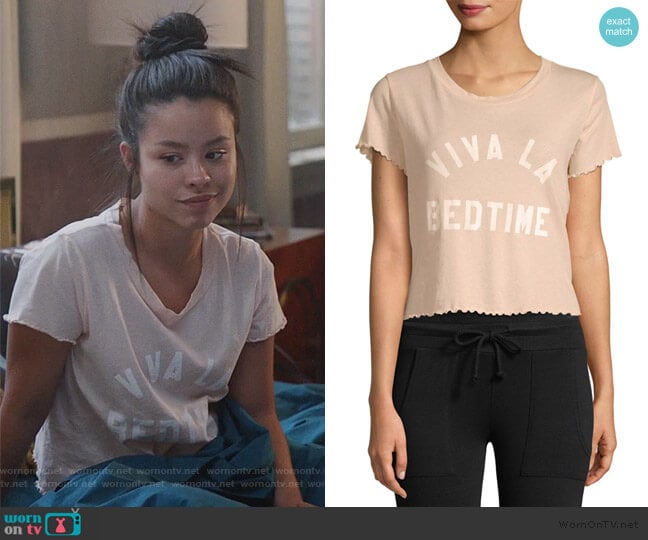 Sydney Viva La Bedtime Cotton Tee by Wildfox worn by Mariana Foster (Cierra Ramirez) on Good Trouble