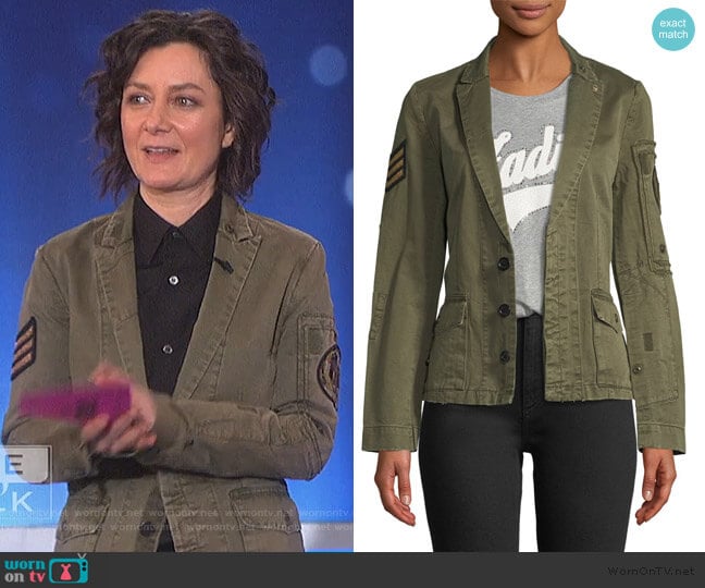 Virginia Grunge Cotton Jacket by Zadig & Voltaire worn by Sara Gilbert on The Talk