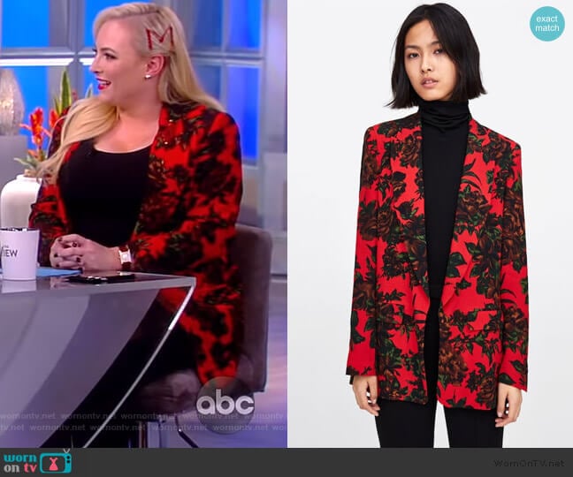 Flowy Printed Blazer by Zara worn by Meghan McCain on The View