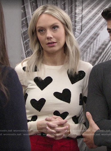 Abby’s heart sweater on The Young and the Restless