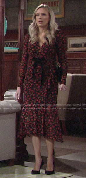 Abby’s floral midi dress on The Young and the Restless